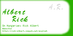 albert rick business card